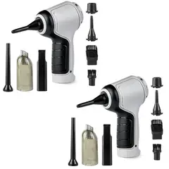 ENERGY PLUS - Set x2 Aspiradora Sopladora Portátil para Carro y Teclado USB