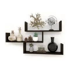 GENERICO - Repisa Flotante Modelo C-38 Decoración Moderna Minimalista Wengue