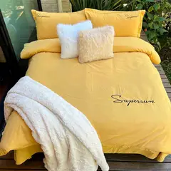 MY HOME STORE - Funda Duvet Microfibra Bordado Amarillo Sampson