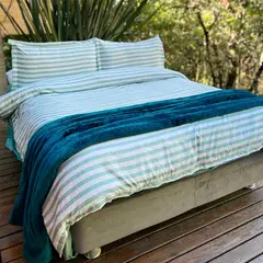 MY HOME STORE - Funda Duvet Microfibra Rayas Verde