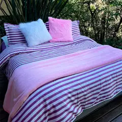 MY HOME STORE - Funda Duvet Microfibra Rayas Lila