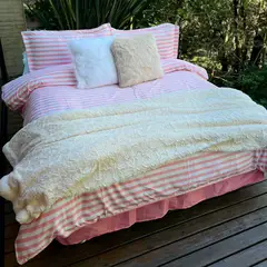 MY HOME STORE - Funda Duvet Microfibra Rayas Rosado