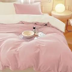 MY HOME STORE - Duvet Bicolor Palo de Rosa Bebe - Crema K