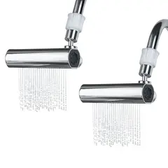 ENERGY PLUS - Set x2 Adaptador Grifo 4en1 Giratorio Rectangular Cocina Baño