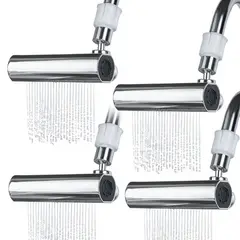 ENERGY PLUS - Set x4 Adaptador Grifo 4en1 Giratorio Rectangular Cocina Baño