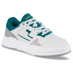 CROYDON - Tenis Urbanos Torx Blanco-Verde para Mujer