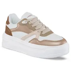 CROYDON - Tenis Urbanos Plitty Blanco-Café para Mujer