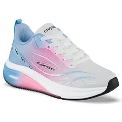 CROYDON - Tenis Running Yusmar Blanco-Rosa para Niña