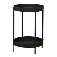 GENERICO - Mesa/Carrito Auxiliar Multifuncional de 2 Estantes COLOR NEGRO