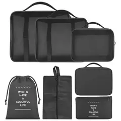 ENERGY PLUS - Set x7 Bolsas Organizadoras para Maleta Cubos Viaje Práctico Gris