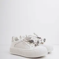 CALZADO ADRENALINA - Tenis blancos con beige y accesorios susan