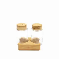 AMBIENTE GOURMET - Set sal-pimienta base madera