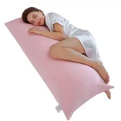 GENERICO - Almohada Corporal Tela Peluche 150x50 cm Funda Con Cierre ROSADO