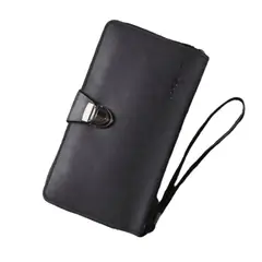 GENERICO - Cartera Billetera De Mano Unisex Con Cremallera Y Seguro