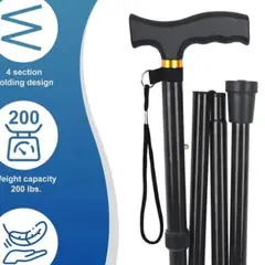 GENERICO - BASTON ALUMINIO AJUSTABLE PLEGABLE ULTRALIVIANO