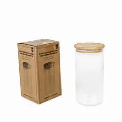 AMBIENTE GOURMET - Recipiente redondo tapa en bambu 1300ml