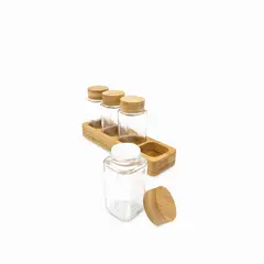AMBIENTE GOURMET - Rack especies alto base madera set x5
