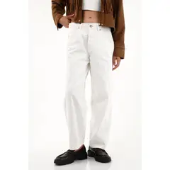 TENNIS - Jean Horseshoe de tiro bajo en denim crudo para mujer