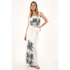 TENNIS - Camisa crop con diseño de palmeras para mujer