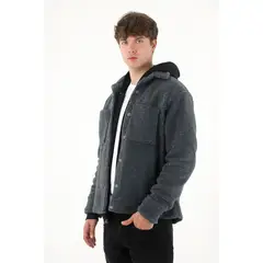 TENNIS - Abrigo con bolsillo delantero gris para hombre