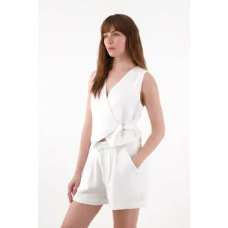TENNIS - Chaleco cruzado crudo para mujer