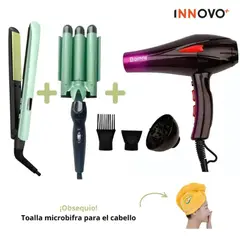 INNOVA - Secador Bopai 4000w + Plancha Tradicional + Pinza Sirena + Obsequio