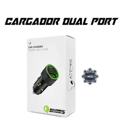 GENERICO - Cargador Carro Dual Port usb Y Usbc Atomic Carga Rapida