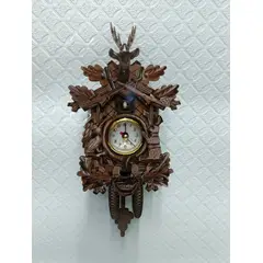 GENERICO - Reloj Cucu De Pared Tipo Antiguo Madera Pequeño Pila Cazador