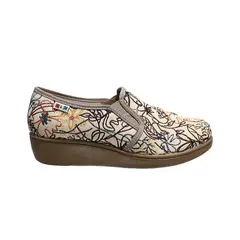 ROMULO - Zapato Textil Mocasín Tacón Corrido