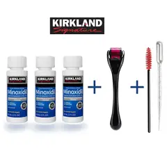 SIGNATURE - Minoxidil Kirkland 5% Importado 3 Unidades + dermaroller 0.5mm