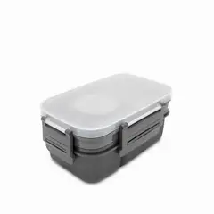AMBIENTE GOURMET - Lonchera con dos compartimentos gris