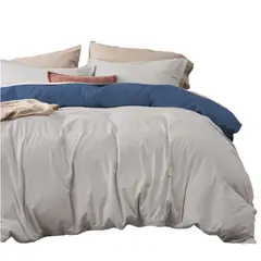 MY HOME STORE - Duvet Cover + Plumón Bicolor Azul Oscuro Gris Claro King