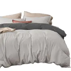 MY HOME STORE - Duvet Cover + Plumón Bicolor Gris Oscuro Gris Claro King