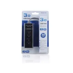 GENERICO - Hub Usb Adaptador 3.0 4 Puertos De 5 Gbps Cable 30 Negro