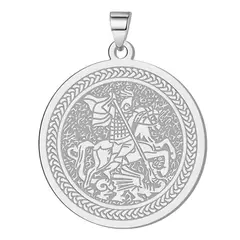 GENERICO - Set De 2 Dijes San Jorge Protector Espiritual Amuletos acero Color Oro