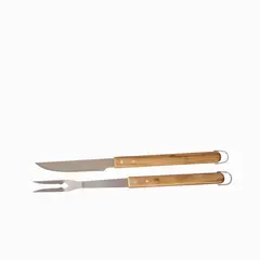 AMBIENTE GOURMET - Set de cuchillo y tenedor bbq acacia
