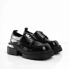 CALZADO ADRENALINA - Zapatos negros de cordón con apliques plateados connie