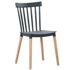 GENERICO - Silla Windsor Moderna con Patas de Madera COLOR GRIS