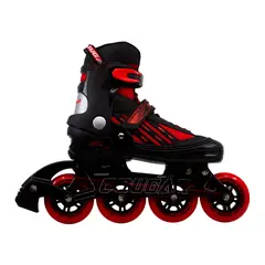 COUGAR - Patines Ajustables MZS833LG + Maleta Rojo talla M
