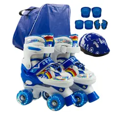 ONWHEELS - Combo infantil de Patines Ajustables con llantas de luz Rosado talla S