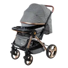 EBABY - Coche cuna HARDY mango reversible GRIS EB1157
