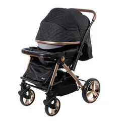 EBABY - Coche cuna HARDY mango reversible NEGRO EB1157