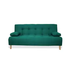 GENERICO - Sofa Cama Sabathy 3 Puestos Verde + Cojines