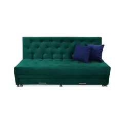 MUEBLES REM - Sofa Cama Rossier Nido Tarima Verde + Cojines