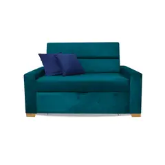MUEBLES REM - Sofa Cama Multifuncional Aubry Turquesa + Cojines Turquesa