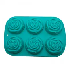 ORQUIDEA - Molde silicona rosas aqua  x6