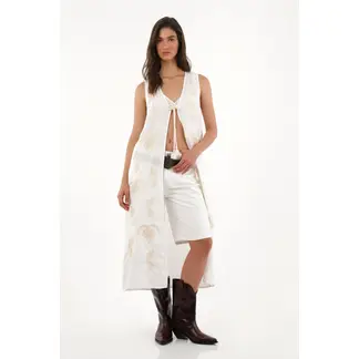 TENNIS - Bermuda larga en denim crudo para mujer