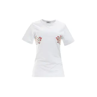 PINEAPPLES DON'T HAVE SLEEVES - Camiseta Blanca Con Bordado de Manos Pineapples