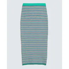 SEVEN SEVEN - Falda Midi Tejida Para Mujer Verde