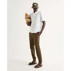 SEVEN SEVEN - Camisa Texturizada Cuello Mao Para Hombre Marfil